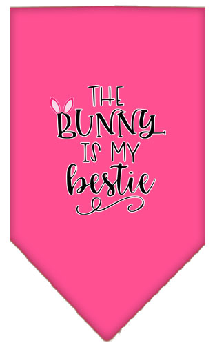 Bunny is my Bestie Screen Print Bandana Bright Pink Large